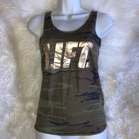 LIFT Gold Camo Racerback Graphic Tank Top - Picture 10 of 12
